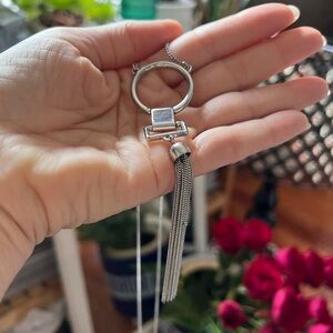 Elegant Silver color Tassel Necklace